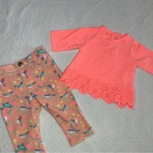 Coral Set Cherokee and Baby Bos 6M -9M